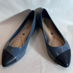 CUBANAS Sz 8 Sabrina Flats Two Colour Way Pointy Toe Slip On Made in Brazil